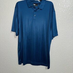 Lee Men's Navy Checkered Polo Shirt